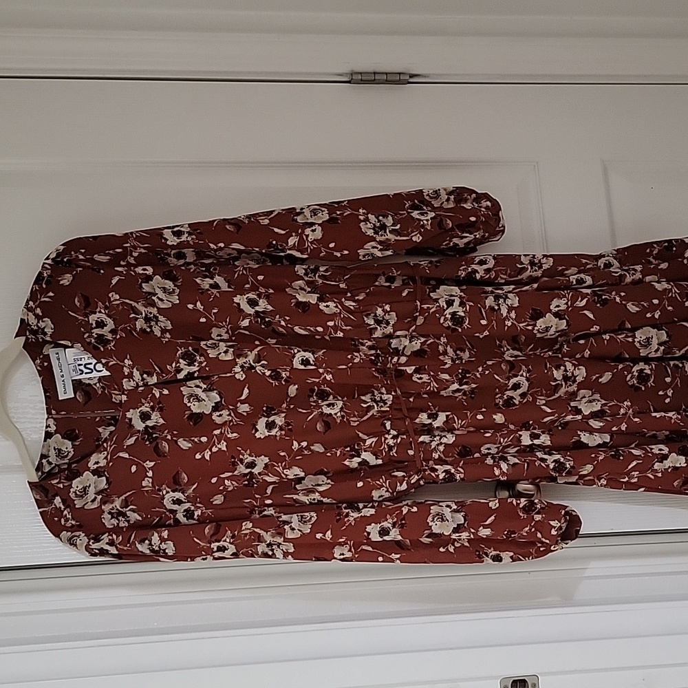 Orange Floral Dress